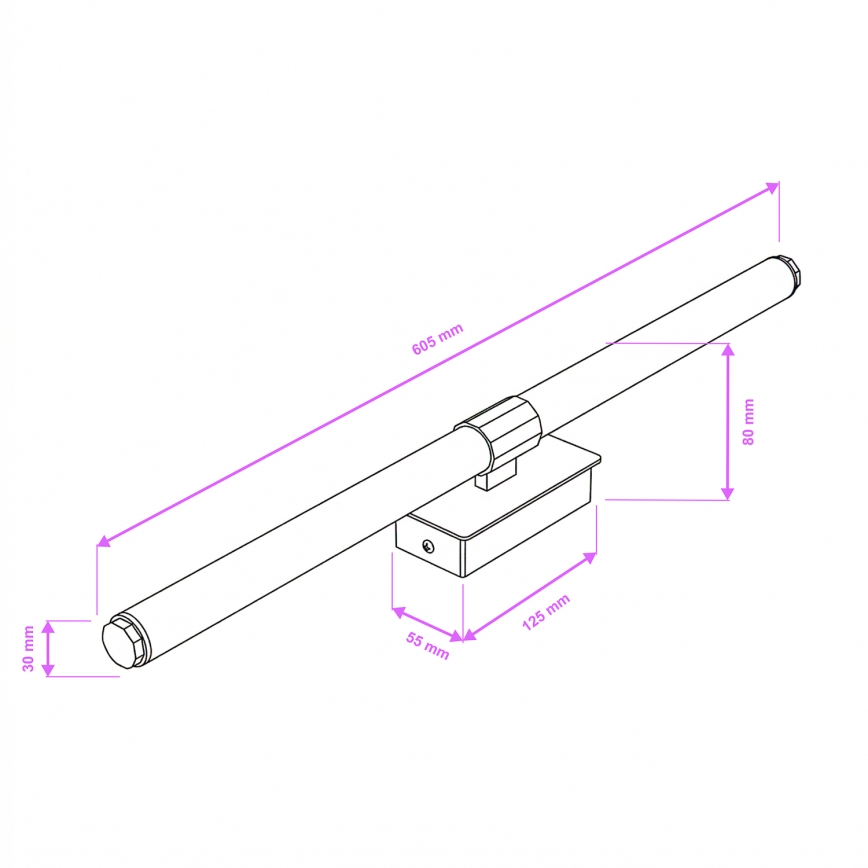 Brilagi - LED осветление за огледало за баня DIANA LED/10W/230V 60 см IP44 черно