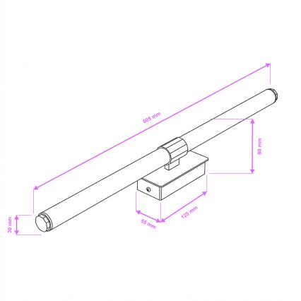 Brilagi - LED осветление за огледало за баня DIANA LED/10W/230V 60 cm IP44 черно