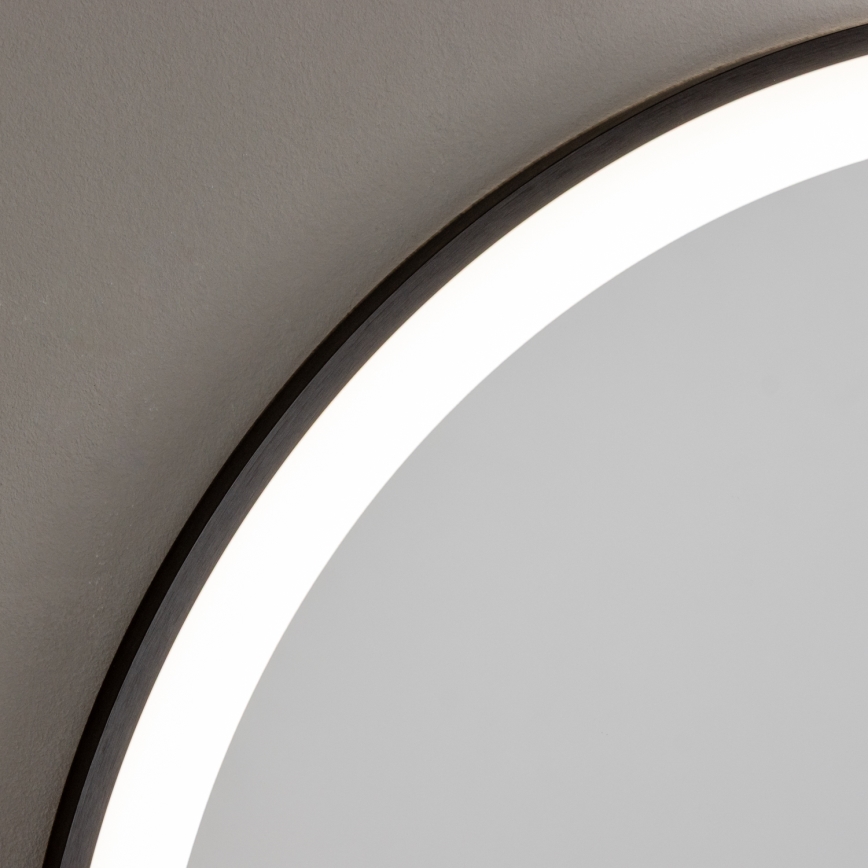 Brilagi - LED огледало за баня ASTI LED/19W/230V Ø 60 см, черно, IP44, CRI 90, димируемо + CCT