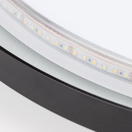 Brilagi - LED огледало за баня ASTI LED/19W/230V Ø 60 см, черно, IP44, CRI 90, димируемо + CCT