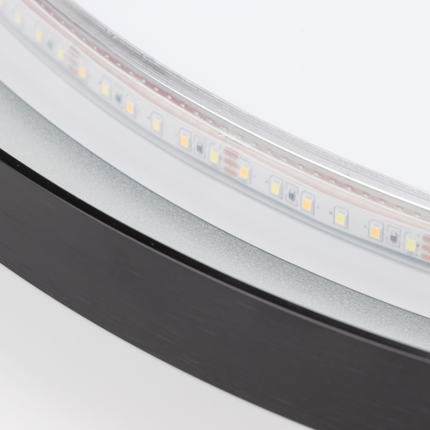 Brilagi - LED огледало за баня ASTI LED/19W/230V Ø 60 см, черно, IP44, CRI 90, димируемо + CCT