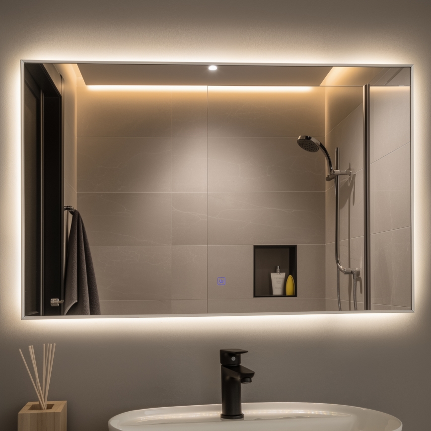 Brilagi - LED огледало за баня DESIO LED/30W/230V, 60x90 см, сребристо, IP44, CRI 90, димируемо + CCT