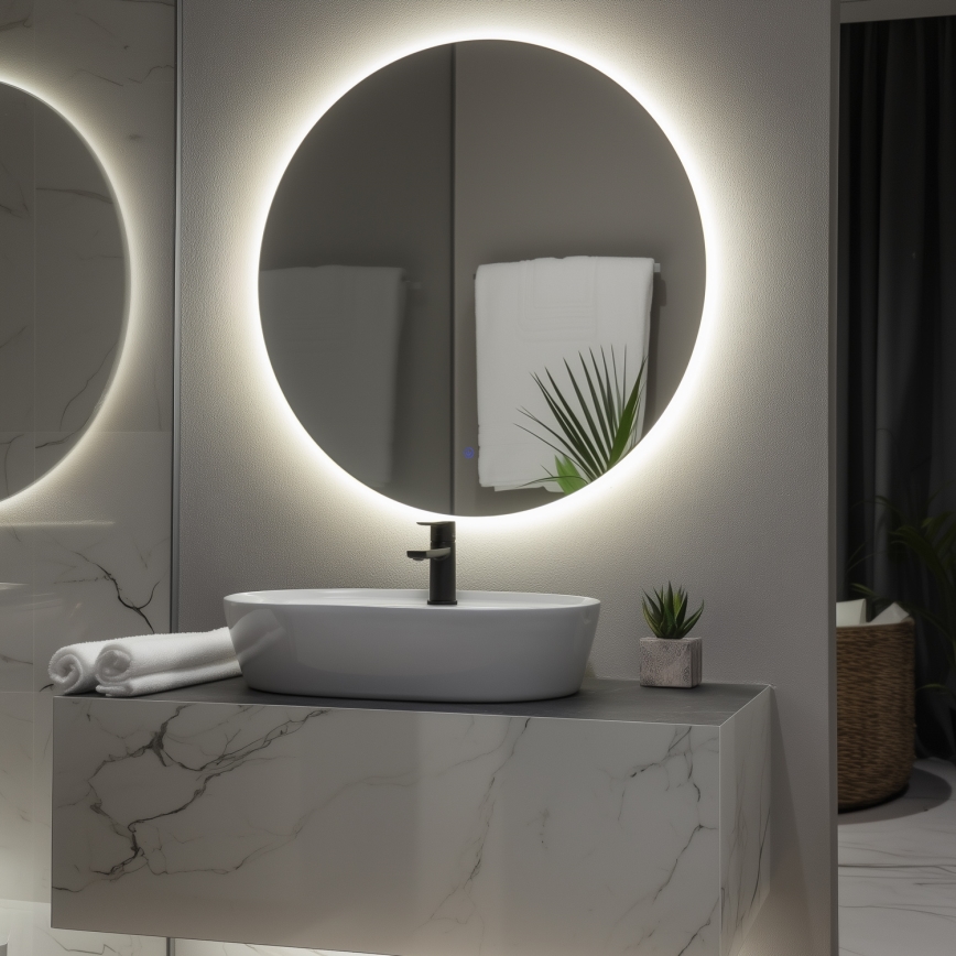 Brilagi - LED огледало за баня LUNA LED/26W/230V, диаметър 80 см, IP44, CRI 90, димируемо + CCT