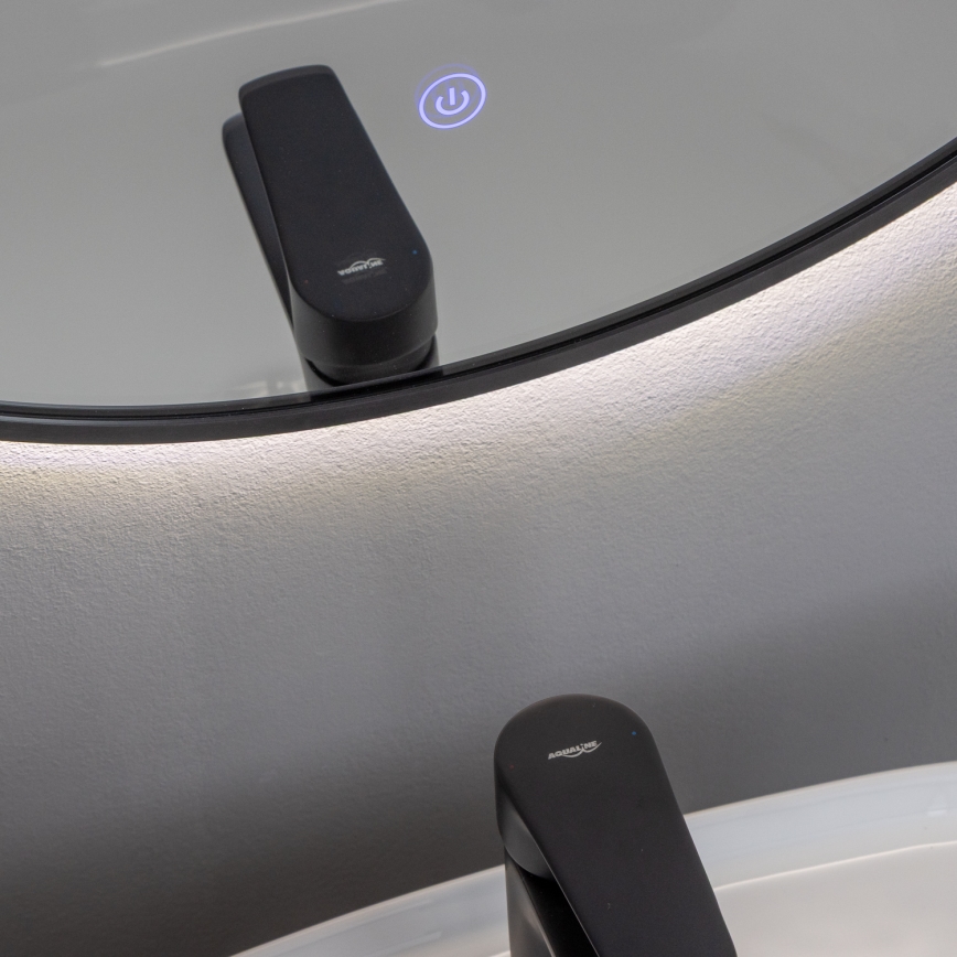 Brilagi - LED огледало за баня NOVARA LED/19W/230V Ø 60 см черно IP44 CRI 90 димируемо + CCT