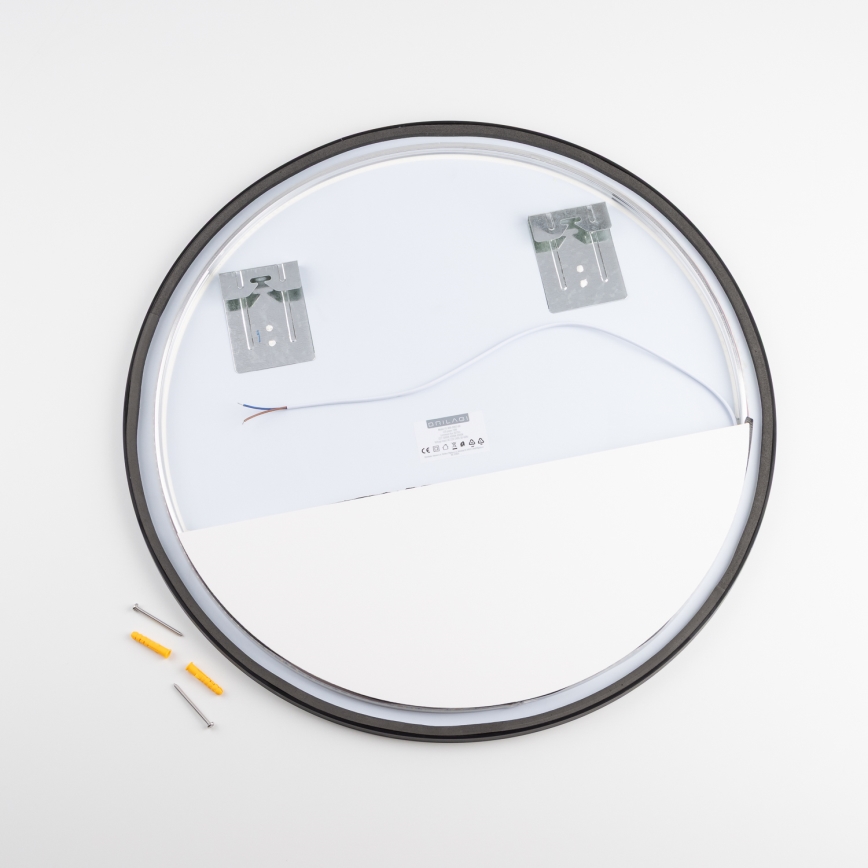 Brilagi - LED огледало за баня NOVARA LED/19W/230V Ø 60 см черно IP44 CRI 90 димируемо + CCT