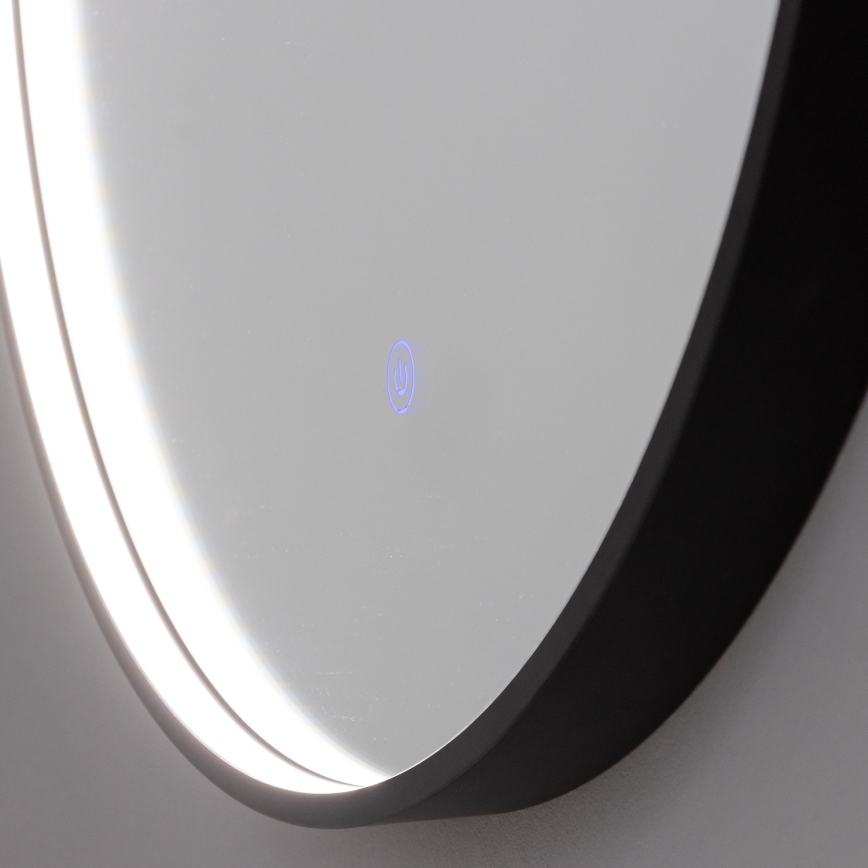 Brilagi - LED огледало за баня PALANZO LED/19W/230V Ø 60 см черно IP44 CRI 90 димируемо + CCT