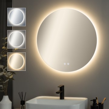 Brilagi - LED огледало за баня с подгряване DEMI PRO LED/20W/230V диаметър 60 см IP44 CRI 90 димируемо + CCT