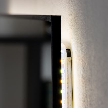 Brilagi - LED огледало за баня SUELLO, LED/28W/230V, 60x80 см, черно, IP44, CRI 90, димируемо + CCT