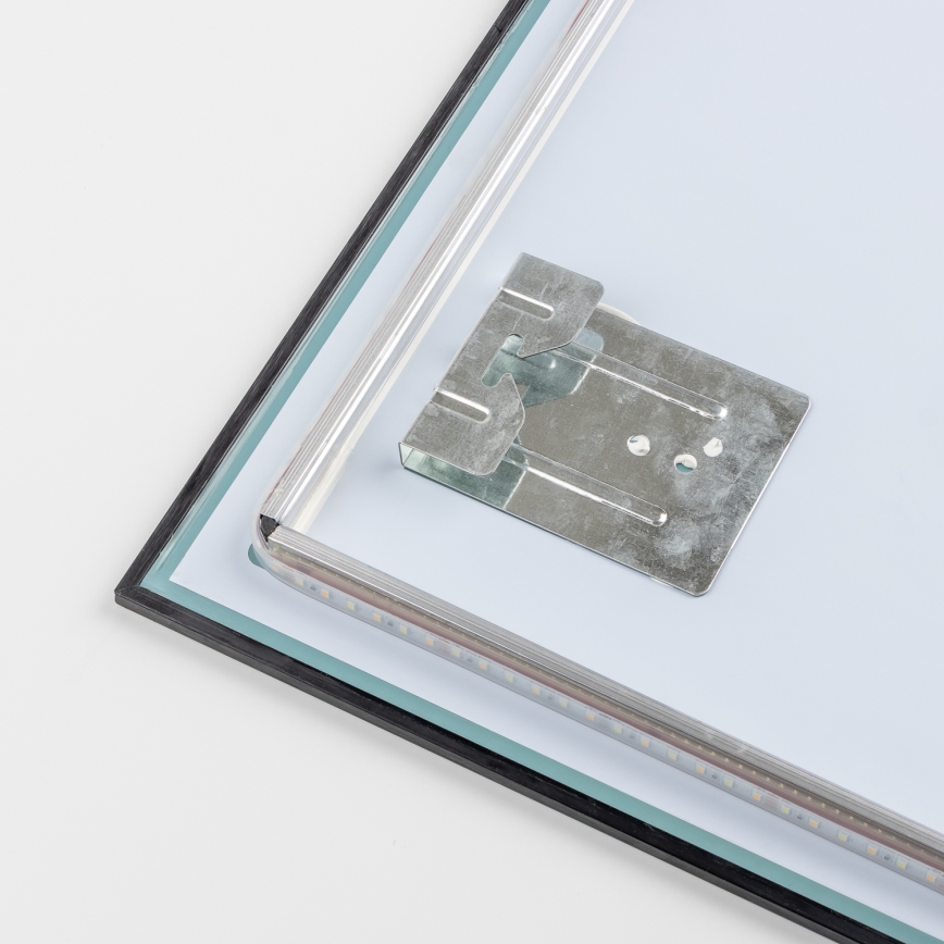 Brilagi - LED огледало за баня SUELLO, LED/28W/230V, 60x80 см, черно, IP44, CRI 90, димируемо + CCT