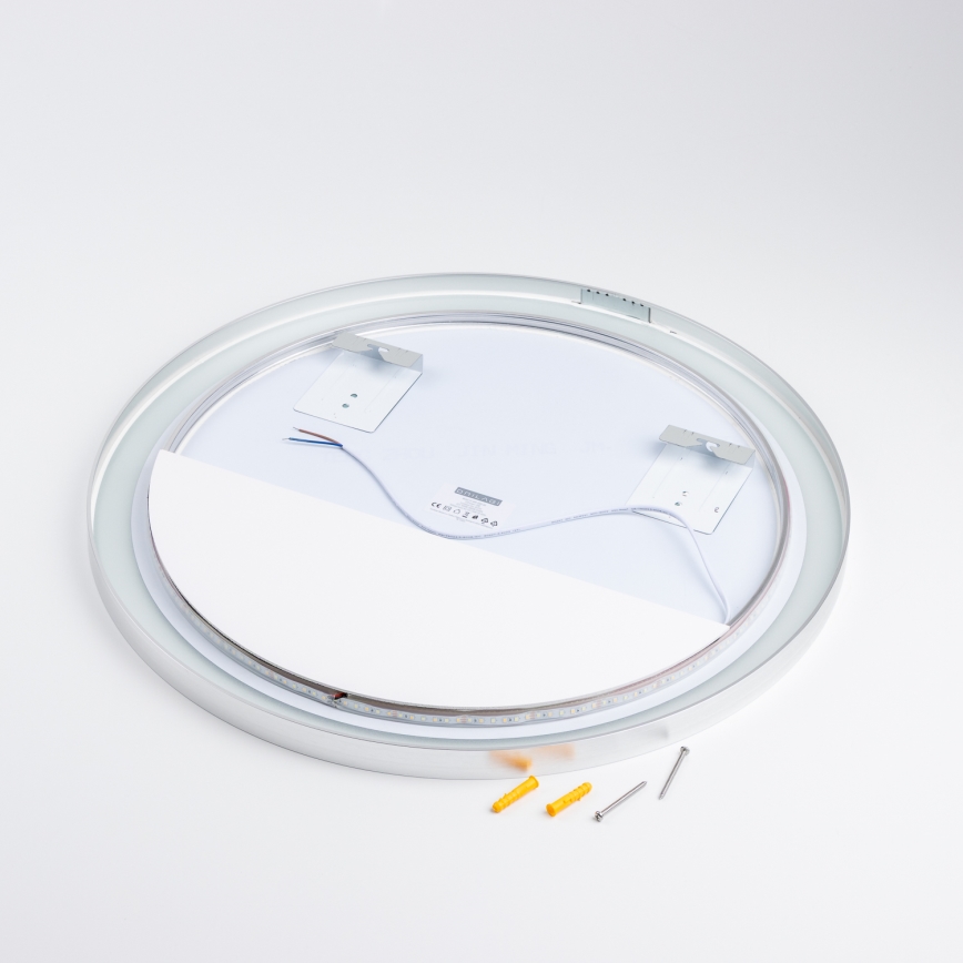 Brilagi - LED огледало за баня TORINO LED/19W/230V Ø 60 см в сребрист цвят IP44 CRI 90 димируемо + регулируема цветна температура (CCT)