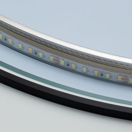 Brilagi - LED огледало за баня VENA BLACK LED/19W/230V Ø 60 см IP44 CRI 90, димируемо + CCT (регулируема цветна температура)