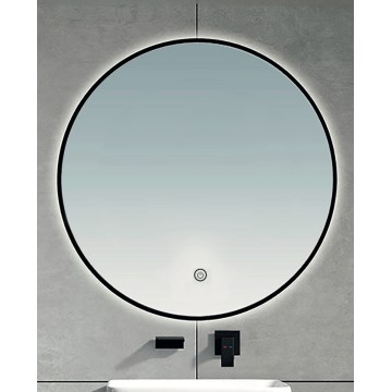Brilagi - LED огледало за баня VENA BLACK LED/19W/230V Ø 60 см IP44 CRI 90, димируемо + CCT (регулируема цветна температура)