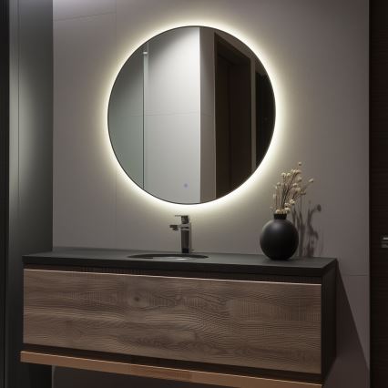 Brilagi - LED огледало за баня VENA BLACK LED/32W/230V Ø 100 cm IP44 CRI 90 димируемо + CCT