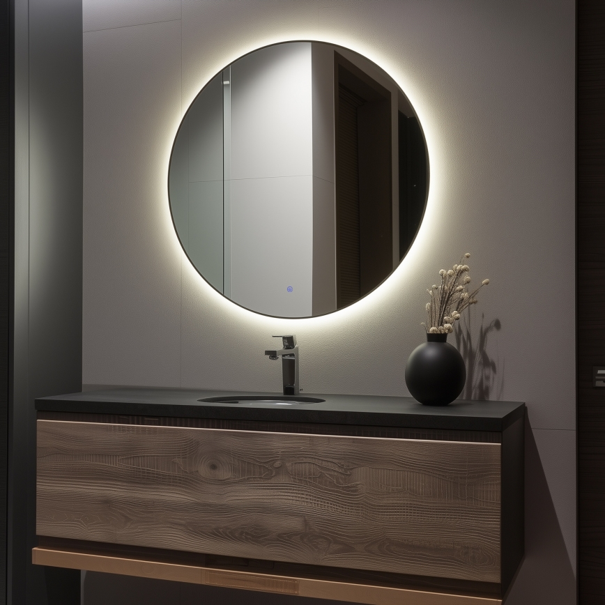 Brilagi - LED огледало за баня VENA BLACK LED/32W/230V Ø 100 cm IP44 CRI 90 димируемо + CCT