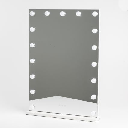BRILAGI - LED огледало за грим с регулируема яркост HOLLYWOOD LED/15W/230V CCT + 2x USB 55x77 cm бяло