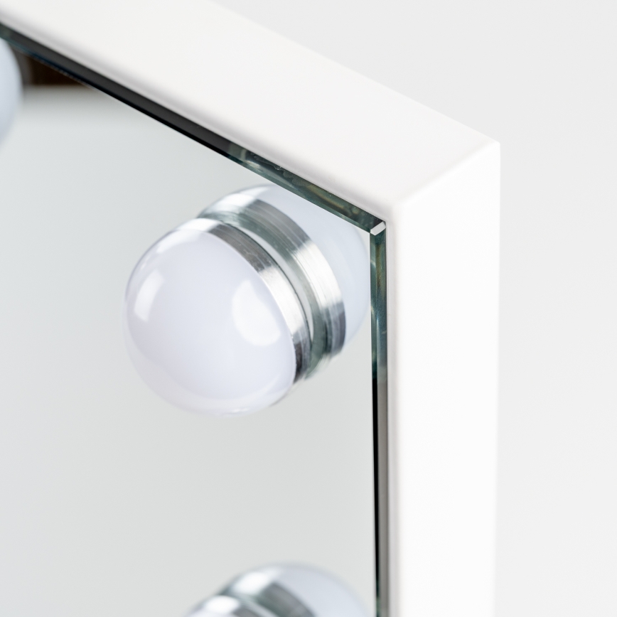BRILAGI - LED огледало за грим с регулируема яркост HOLLYWOOD LED/15W/230V CCT + 2x USB 55x77 cm бяло