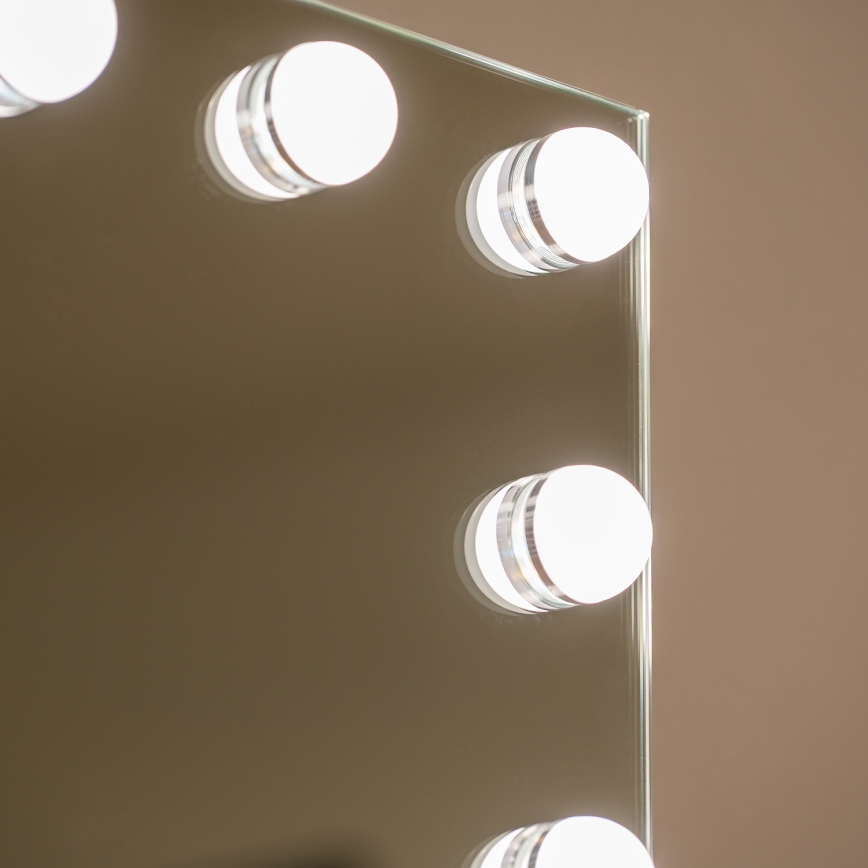 BRILAGI - LED огледало за грим с регулируема яркост HOLLYWOOD LED/15W/230V CCT + 2x USB 55x77 cm бяло