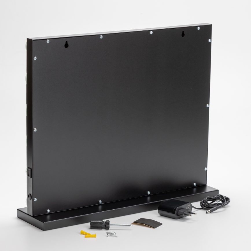 BRILAGI - LED огледало за грим с регулируема яркост HOLLYWOOD LED/15W/230V CCT + USB черно
