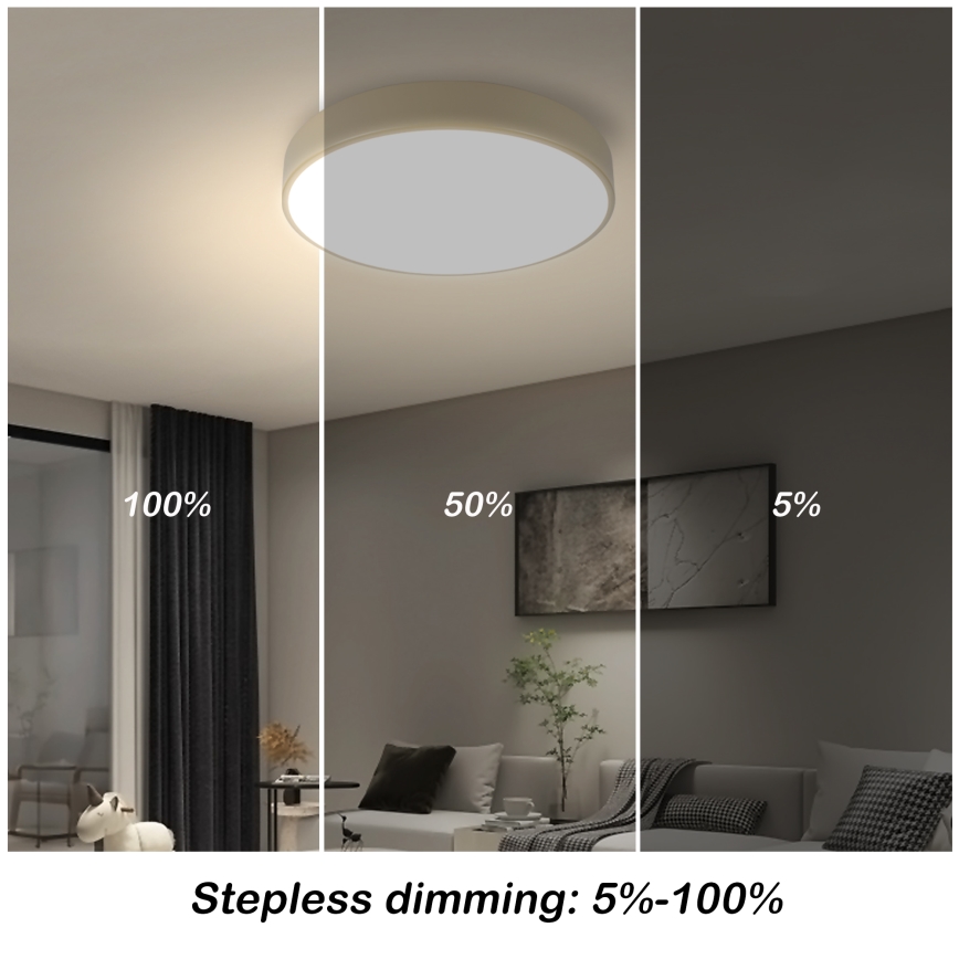 Brilagi - LED Димируемо осветително тяло POOL LED/36W/230V 3000-6000K диаметър 30 см бежово + дистанционно управление