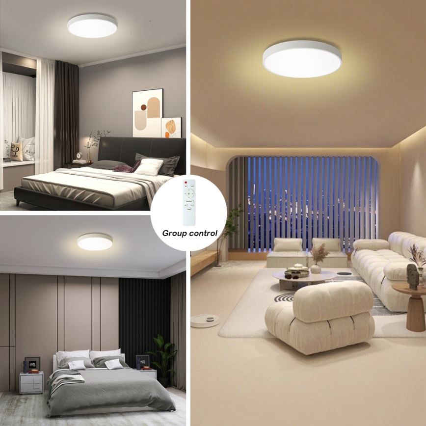 Brilagi - Димируемо таванно осветително тяло POOL LED/60W/230V 3000-6000K 60 см бяло + дистанционно управление