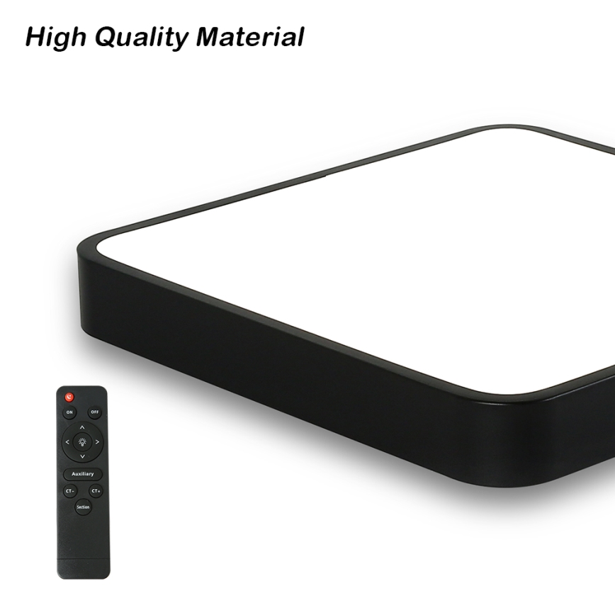 Brilagi - LED регулируемо таванно осветително тяло POOL SQUARE LED/48W/230V 3000-6000K 50x50 см черно + дистанционно управление