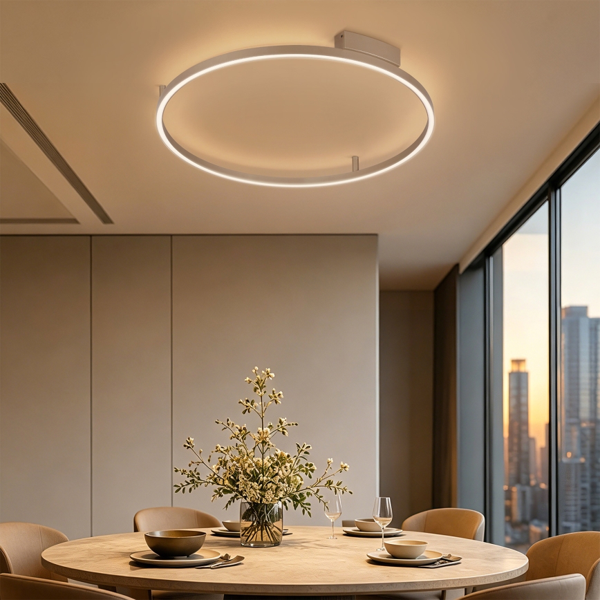 Brilagi - LED димируемо таванно осветително тяло PORTOFINO LED/60W/230V 3000-6000K Ø 80 см бежово + дистанционно управление
