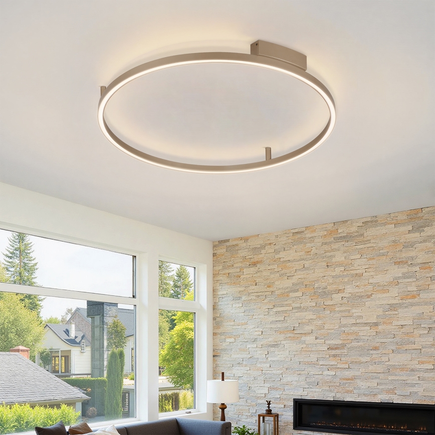 Brilagi - LED димируемо таванно осветително тяло PORTOFINO LED/60W/230V 3000-6000K Ø 80 см бежово + дистанционно управление