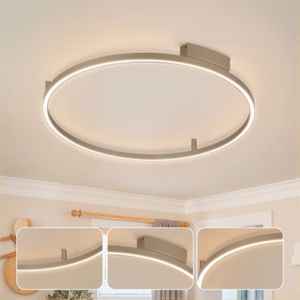 Brilagi - LED димируемо таванно осветително тяло PORTOFINO LED/60W/230V 3000-6000K Ø 80 см бежово + дистанционно управление