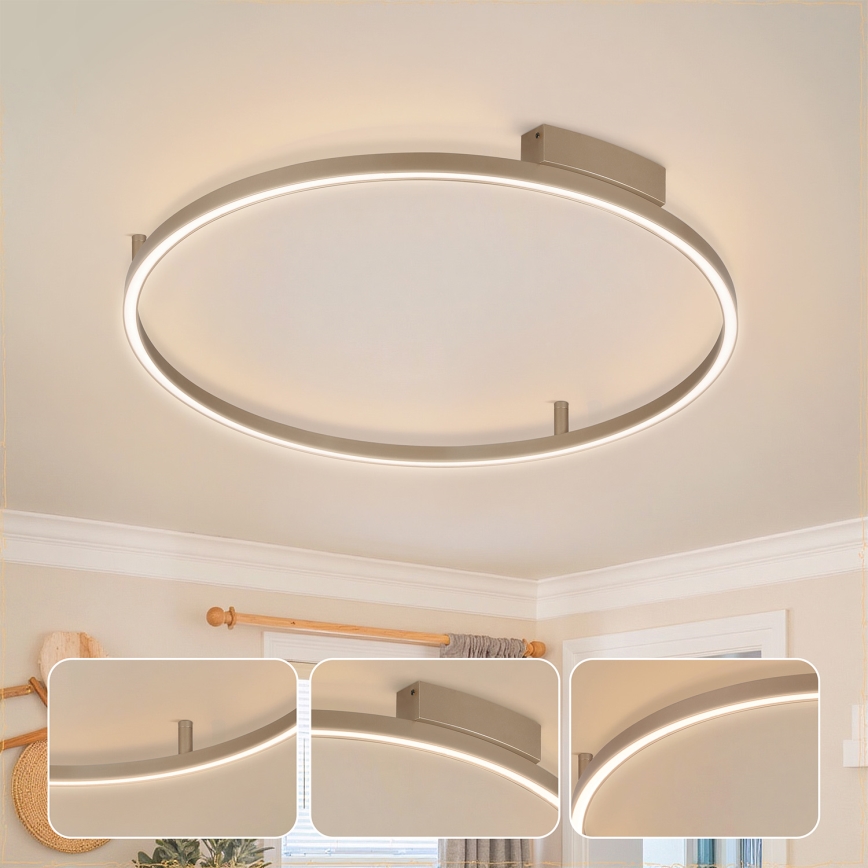 Brilagi - LED димируемо таванно осветително тяло PORTOFINO LED/60W/230V 3000-6000K Ø 80 см бежово + дистанционно управление