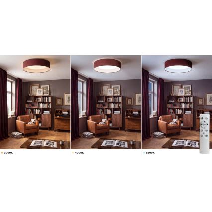Brilagi - Димируема LED таванна лампа VELVET SMART VARI LED/36W/230V 3000-6500K Ø 55 cm бордо + дистанционно управление