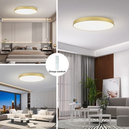 Brilagi - LED димируемо таванно осветително тяло POOL SMART LED/128W/230V 3000-6000K 100 cm златисто Wi-Fi Tuya + дистанционно управление