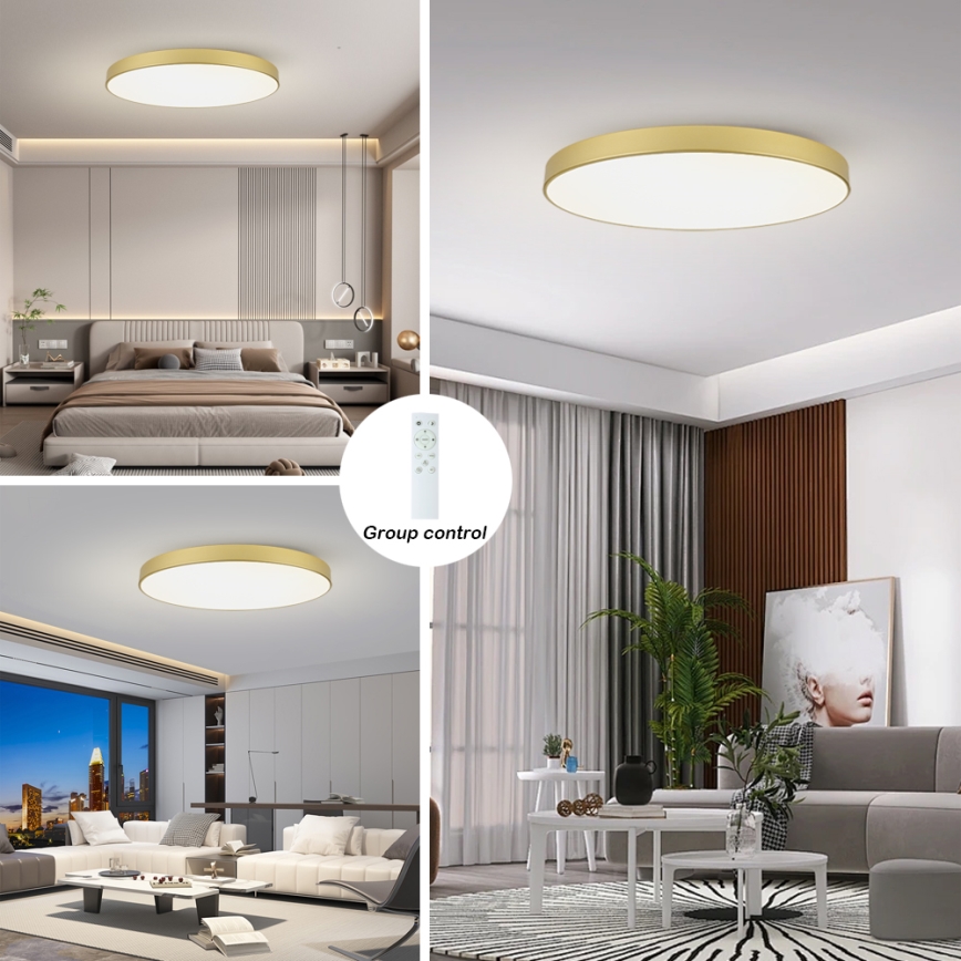 Brilagi - LED димируемо таванно осветително тяло POOL SMART LED/128W/230V 3000-6000K 100 cm златисто Wi-Fi Tuya + дистанционно управление
