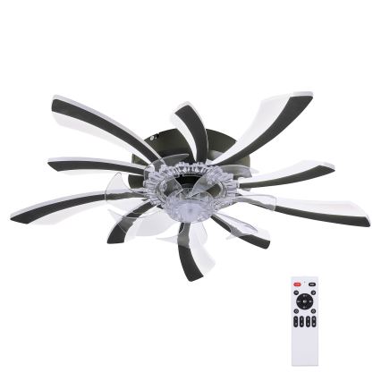 Brilagi - LED регулируемо таванно осветително тяло с вентилатор LED/50W/230V 3000-6500K черно + дистанционно управление