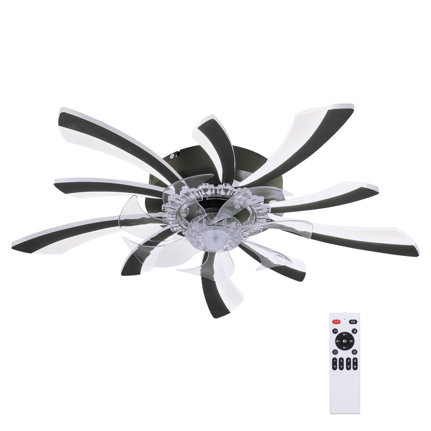 Brilagi - LED регулируемо таванно осветително тяло с вентилатор LED/50W/230V 3000-6500K черно + дистанционно управление