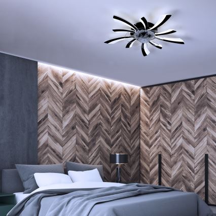 Brilagi - LED регулируемо таванно осветително тяло с вентилатор LED/50W/230V 3000-6500K черно + дистанционно управление