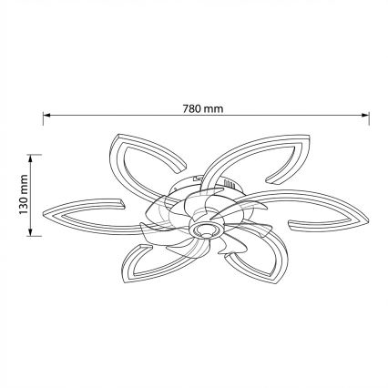 Brilagi - LED регулируемо таванно осветително тяло с вентилатор LED/50W/230V 3000-6500K черно + дистанционно управление