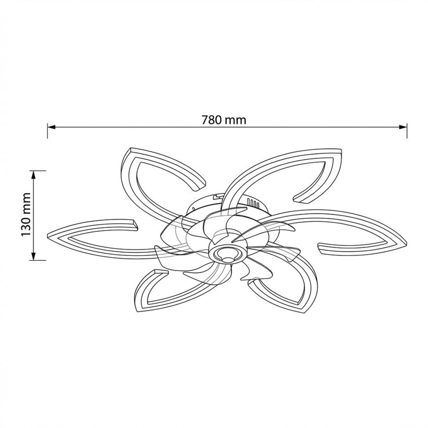 Brilagi - LED регулируемо таванно осветително тяло с вентилатор LED/50W/230V 3000-6500K черно + дистанционно управление