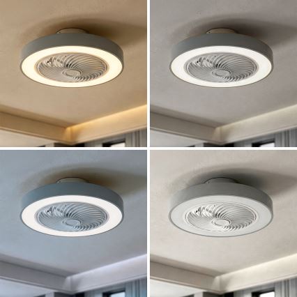 Brilagi - LED таванно осветително тяло с вентилатор с възможност за димиране LED/38W/230V 3000-6500K 3000-6500K Ø 50 cm сиво + дистанционно управление