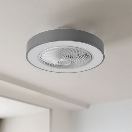 Brilagi - LED таванно осветително тяло с вентилатор с възможност за димиране LED/38W/230V 3000-6500K 3000-6500K Ø 50 cm сиво + дистанционно управление