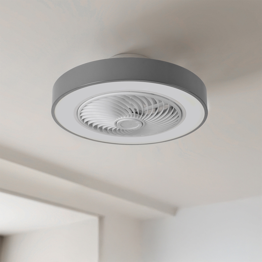Brilagi - LED таванно осветително тяло с вентилатор с възможност за димиране LED/38W/230V 3000-6500K 3000-6500K Ø 50 cm сиво + дистанционно управление