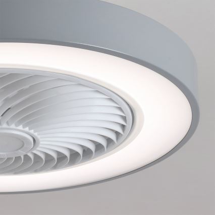 Brilagi - LED таванно осветително тяло с вентилатор с възможност за димиране LED/38W/230V 3000-6500K 3000-6500K Ø 50 cm сиво + дистанционно управление