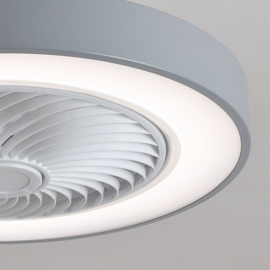 Brilagi - LED таванно осветително тяло с вентилатор с възможност за димиране LED/38W/230V 3000-6500K 3000-6500K Ø 50 cm сиво + дистанционно управление