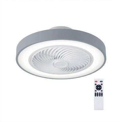 Brilagi - LED таванно осветително тяло с вентилатор с възможност за димиране LED/38W/230V 3000-6500K 3000-6500K Ø 50 cm сиво + дистанционно управление