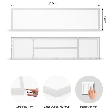 Brilagi - LED таванно осветително тяло за баня FRAME LED/50W/230V 3000/4000/6000K 120x30 см IP44 сребристо