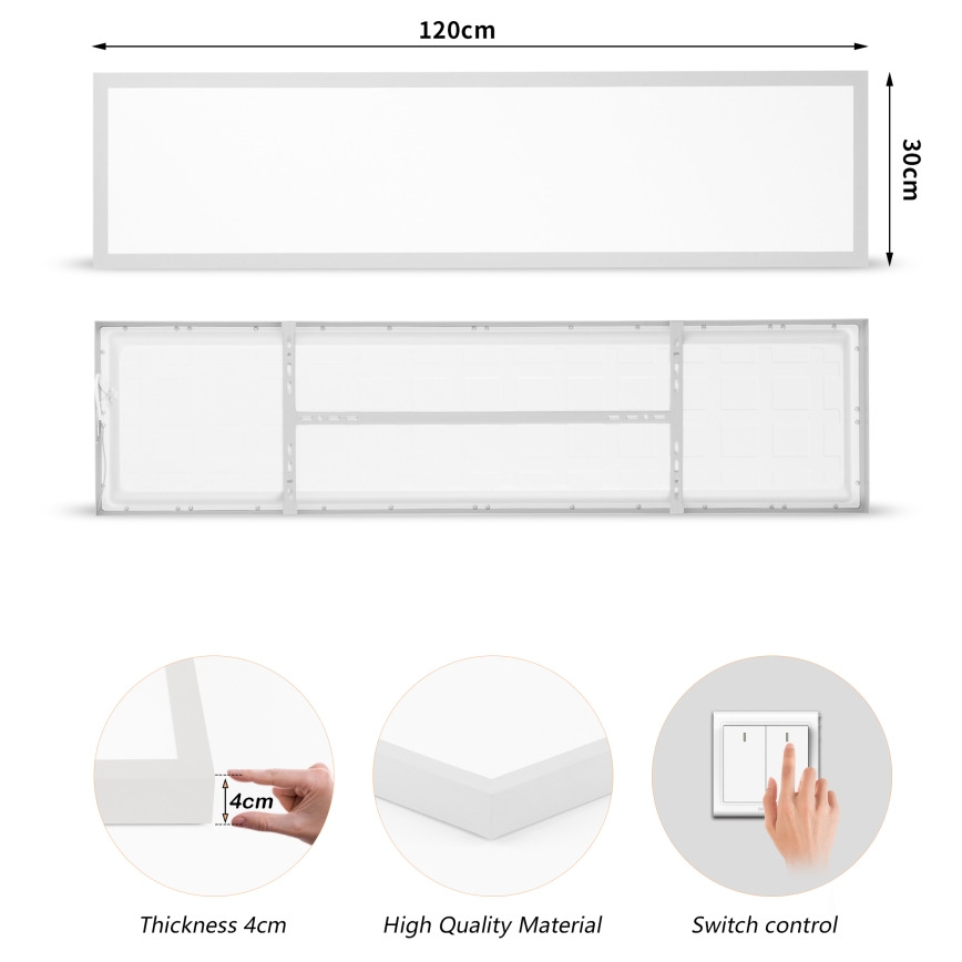 Brilagi - LED таванно осветително тяло за баня FRAME LED/50W/230V 3000/4000/6000K 120x30 см IP44 сребристо