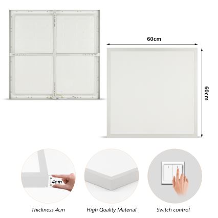 Brilagi - LED таванно осветително тяло за баня FRAME LED/50W/230V 3000/4000/6000K 60x60 cm IP44 сребристо