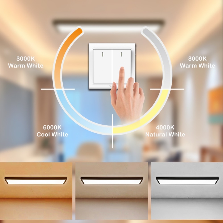 Brilagi - LED плафон за баня FRAME LED/50W/230V 120x30 cm 3000/4000/6000K IP44 черен