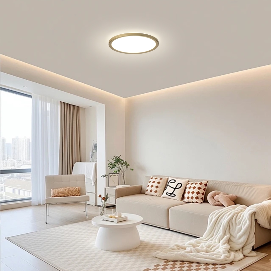 Brilagi - LED таванно осветително тяло за баня ULTRA SLIM LED/12W/230V Ø 22,5 см златисто IP54