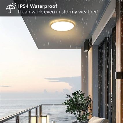 Brilagi - LED таванно осветително тяло за баня ULTRA SLIM, LED/24W/230V, Ø 42 cm, златисто, IP54