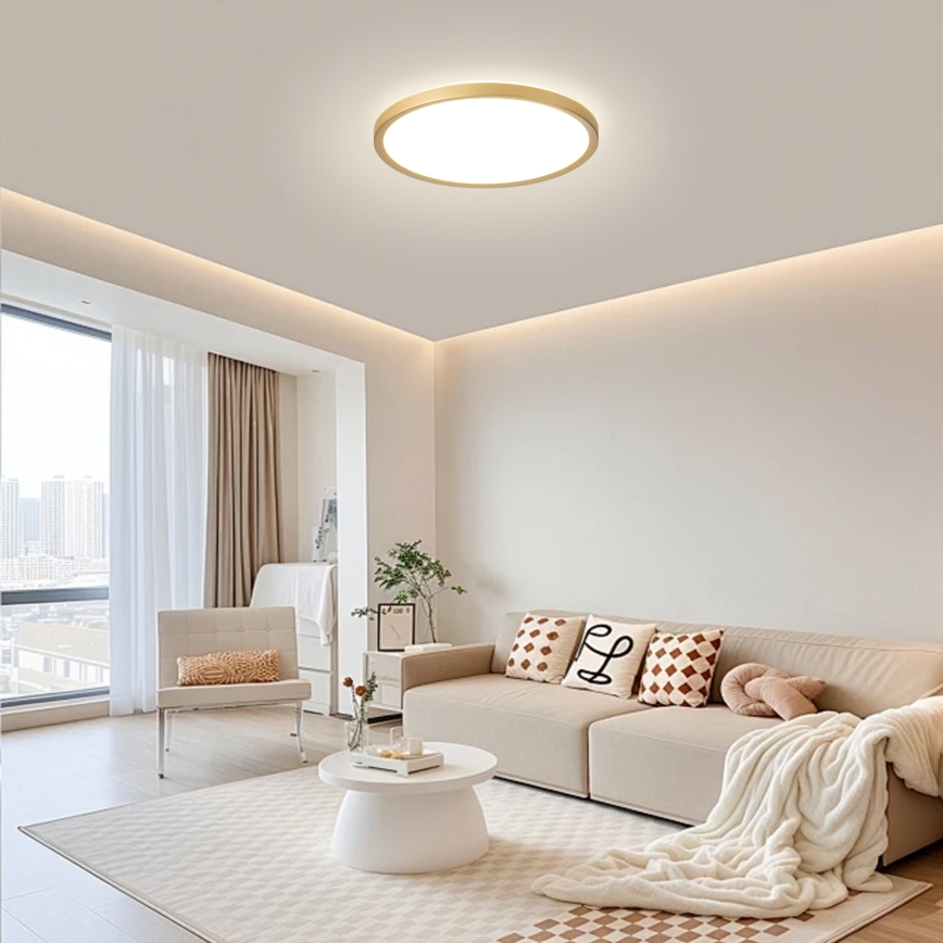 Brilagi - LED таванно осветително тяло за баня ULTRA SLIM, LED/24W/230V, Ø 42 cm, златисто, IP54